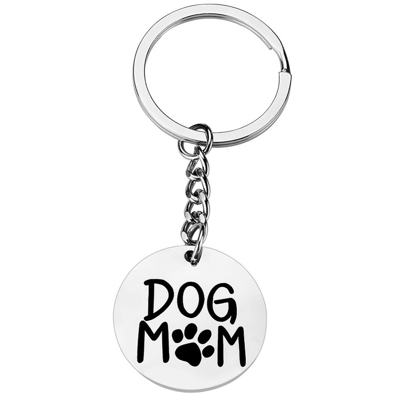 PLwelth Dog Mom Keychain for Women Motherâ€™s Day Gift Keychain Funny Dog Tag Pendent Mother Keyring from Daughter Son for Birthday Christmas Motherâ€™s Day Thanksgiving Gift - Image 1